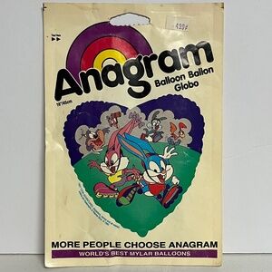 Vintage 1995 Anagram Tiny Toons Mylar Balloon 18" Buster Babs Bunny Rare USA
